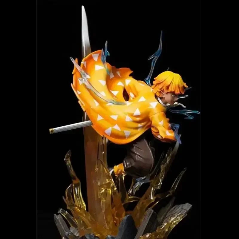 Demon Slayer Agatsuma Zenitsu PVC Action Figures Thunderclap And Flash Effect Anime Kimetsu No Yaiba Figurine Model Toys Gifts