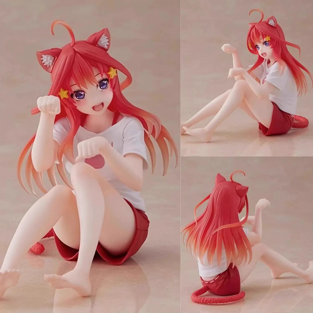 12cm Anime Nakano Nino Figurine The Quintessential Quintuplets Doll Cat Nakano Miku Figure Model PVC In Stock Desktop Cute Toys