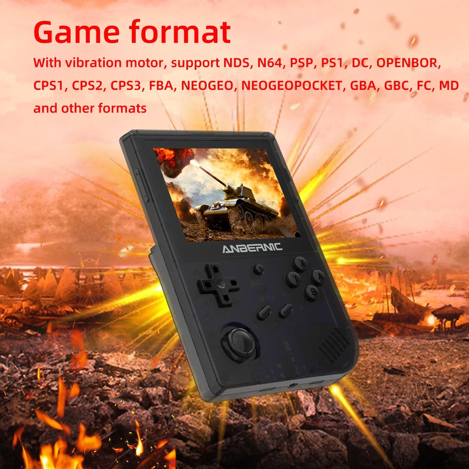 ANBERNIC RG351V Handheld Game Player IPS Screen 64G Card 2500 Classic Games RK3326 Open Source Retro Portable Game Console Gifts