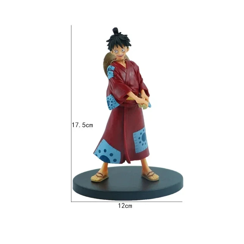 **18cm One Piece Anime Figure Pirate Warriors Monkey D Luffy Roronoa Zoro Sanji Usopp Action Figures Collectible Model Toys