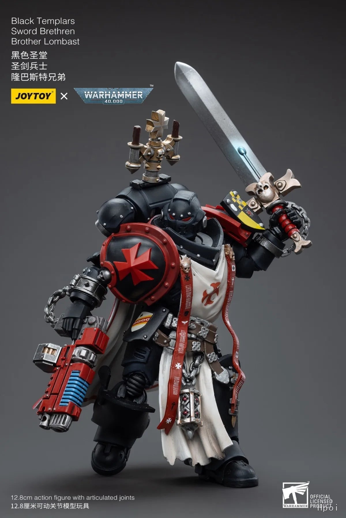 【In Stock】JOYTOY 1/18 Action Figure Warhammer 40K Black Templars Sword Brethren Brother Lombas Model Toy