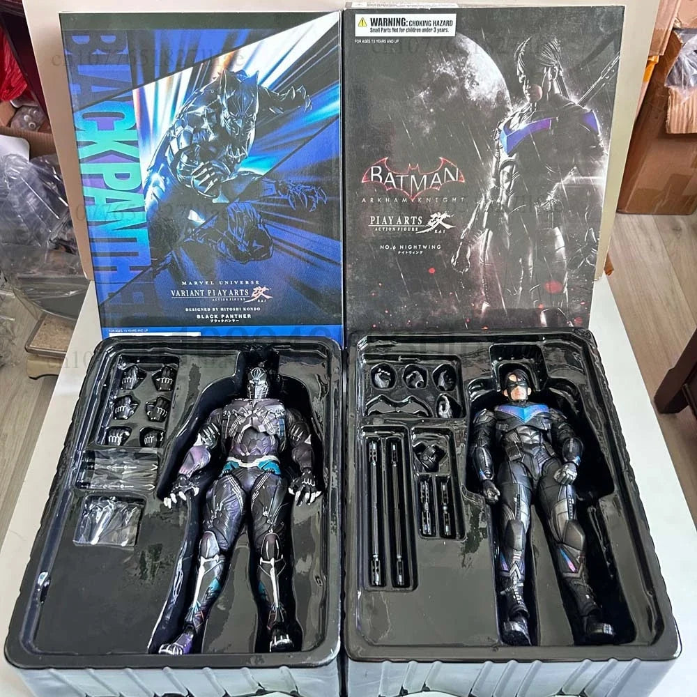 Play Arts Kai Black Panther The Avengers The Dark knight Night Wing PVC Action Figure Model Toys Joint Movable Cool Room Decor