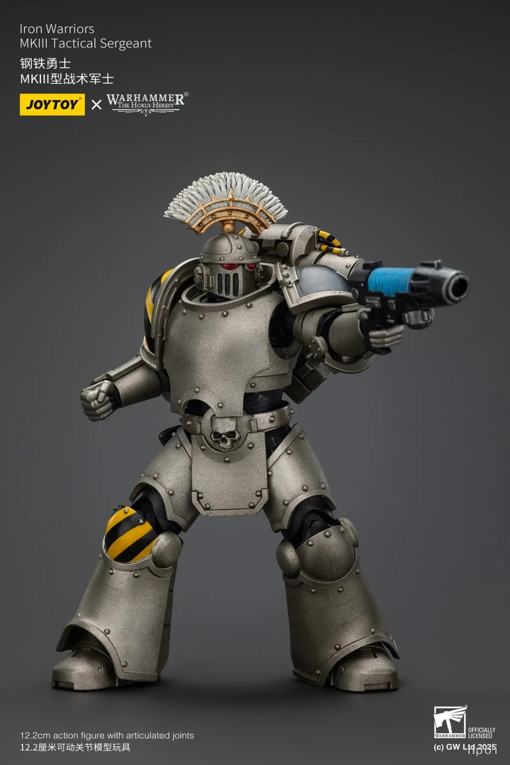 【Pre Sale】JOYTOY Warhammer 40K Iron Warriors MKIII Tactical Sergeant Iron Warriors Legionary with Nuncio-vox Model Toys