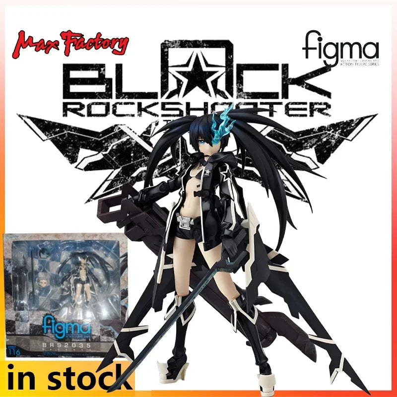 Max Factory Figma Finished Product Movable Exquisite Doll Black Rock Shooter Anime Action Figure Toy Model Festival Gift for Boy