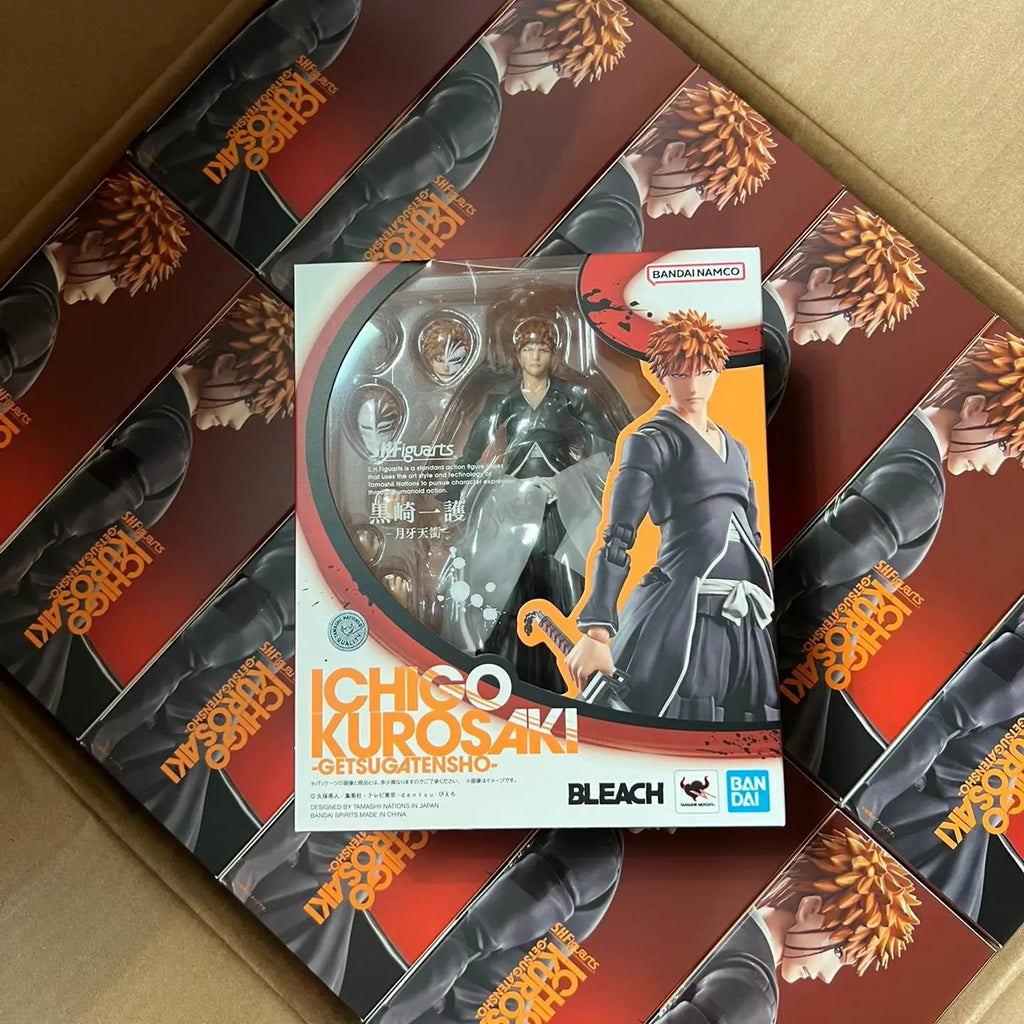In stock Bandai  S.H.Figuarts Ichigo Kurosaki - Getsuga Tensho 15.5CM PVC Figure Highly Detailed Collectible Model Toy Gift