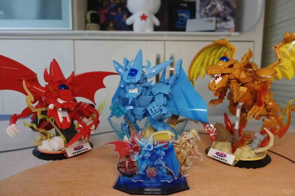 New Yu-Gi-Oh Blue-Eyes White Dragon Model Figures Toys Game Bricks Assembled Toys For Children Birthday Gift Collecting Ornament