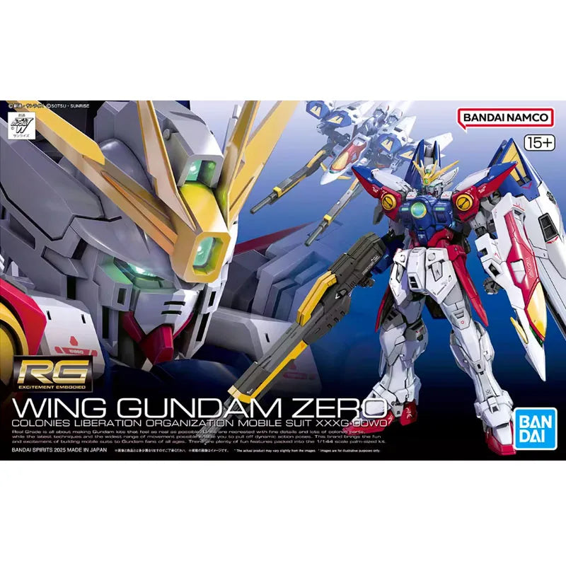 Bandai Original RG 1/144 Anime WING GUNDAM ZERO Assembly Model kit Action Figure Toys For Kids Collectibles Gift