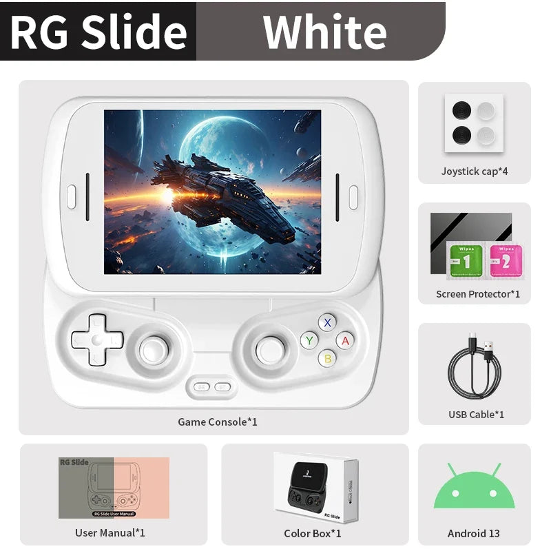 Anbernic RG Slide Handheld Game Console 4.7-inch LTPS In-Cell Screen Android 5000mAh Video Gaming Player Supports 1080p-Port Out