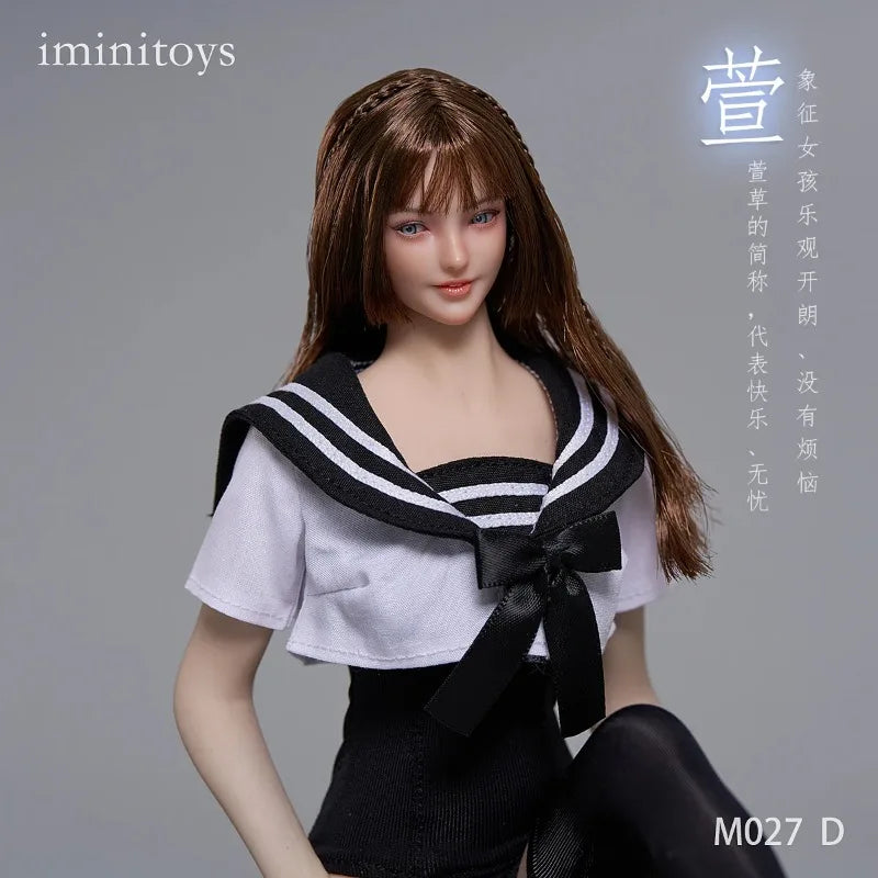Presale Iminitoys M027 1/6 Beautiful Girl Xuan Head Sculpt Movable Eyes for 12-inch Female Soldier Action Figure Body