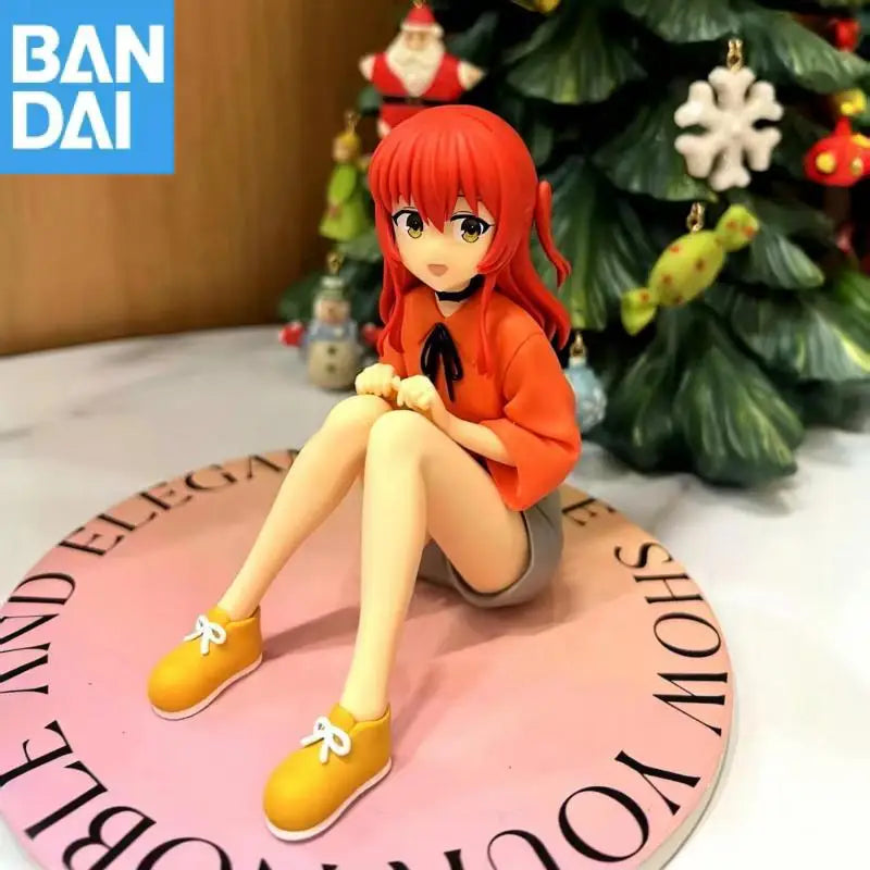 Genuine Bandai NAMCO BANPRESTO Lonely Rock Kita lkuyo PVC Anime Figure Model Ornaments Toy Gift Sitting posture doll Collection