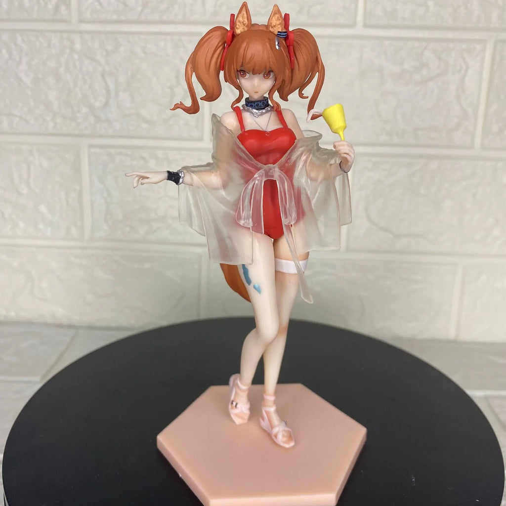 17cm Arknights Angelina Summer Swimsuit Standing Pose Anime Figure Model Statue Collection Desktop Decoration Ornament Toy Gift