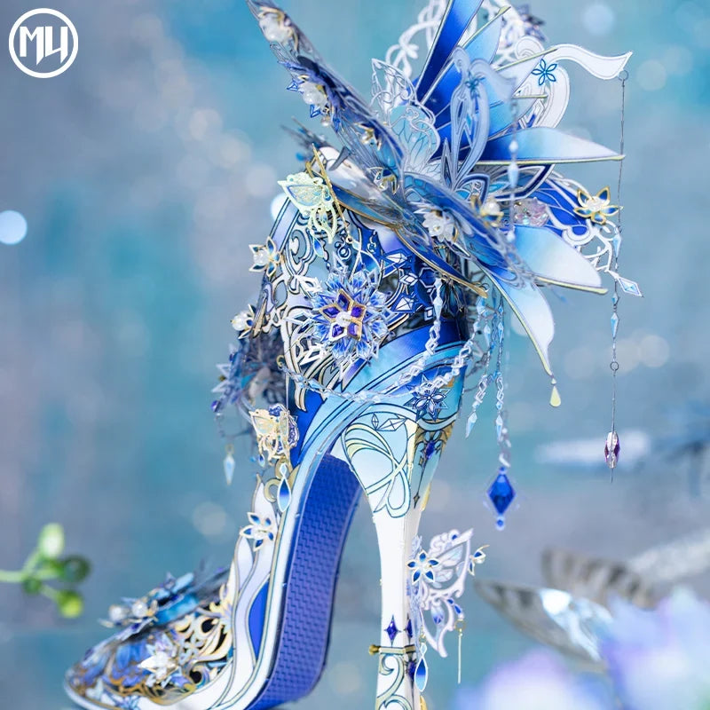 MU Snow Love Magic Crystal Shoes 3D Metal Puzzle Assembly Model Handmade DIY