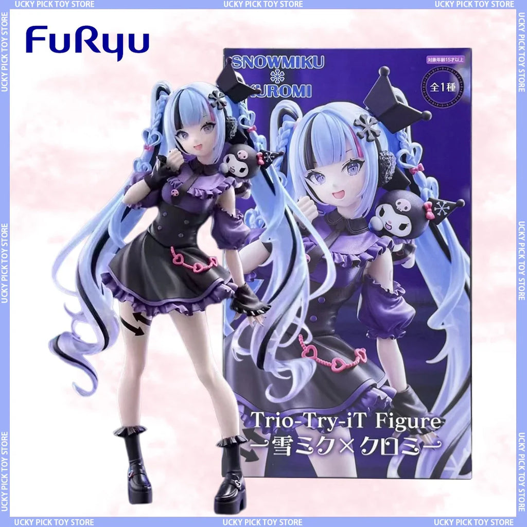 Original Furyu Hatsune Miku Anime Miku & Kuromi Trio-Try-iT Figur Actionfigur Modell Figuarts Sammlerstücke Deko