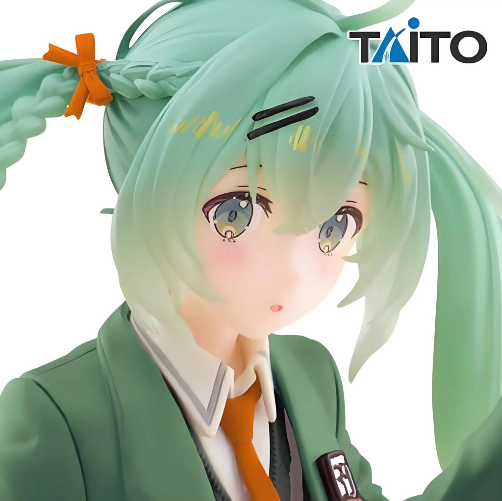 Taito Hatsune Miku Anime Miku Green JK Uniform Action Figures Model Figurine Original Figuarts Decoration Collection Toys