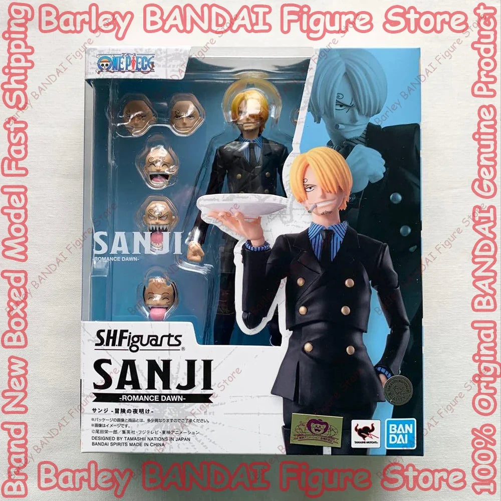 In Stock BANDAI One Piece S.H.Figuarts Sanji Romance Dawn Anime Action Figures Collection Model Toys Holiday Gifts For Kids