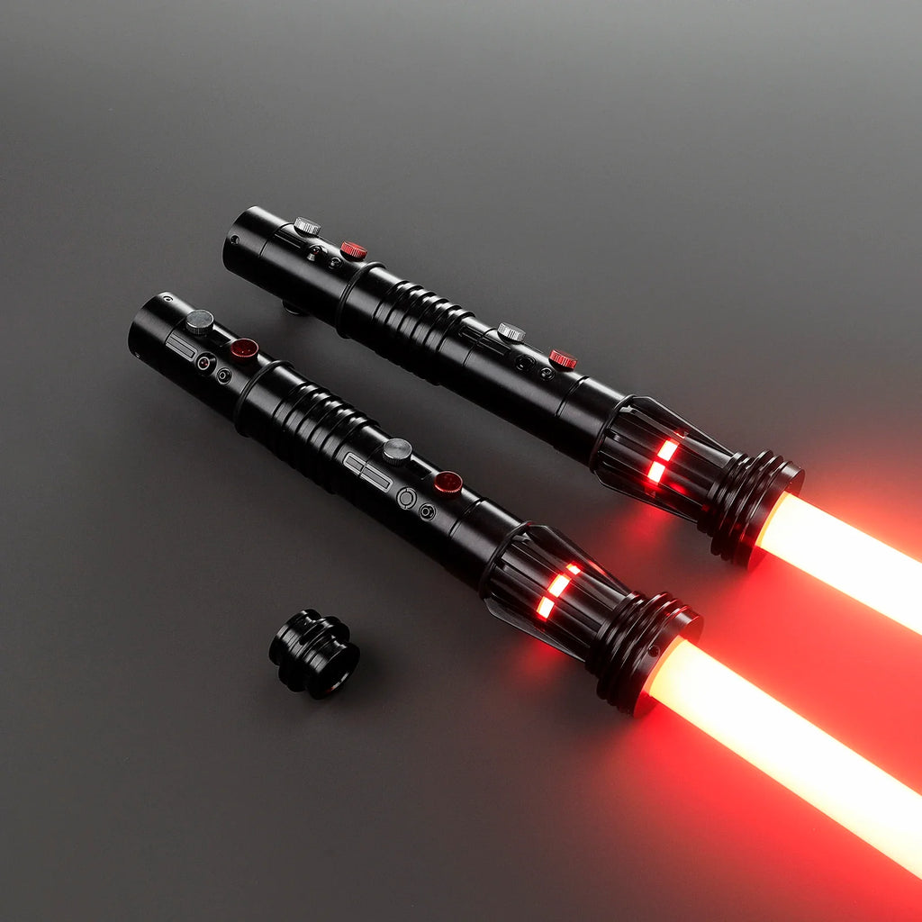 DamienSaber Darth Maul Lightsaber Sensitive Smooth Swing Light Saber FX Heavy Dueling Laser Sword Metal Hilt with 34 Sound Fonts