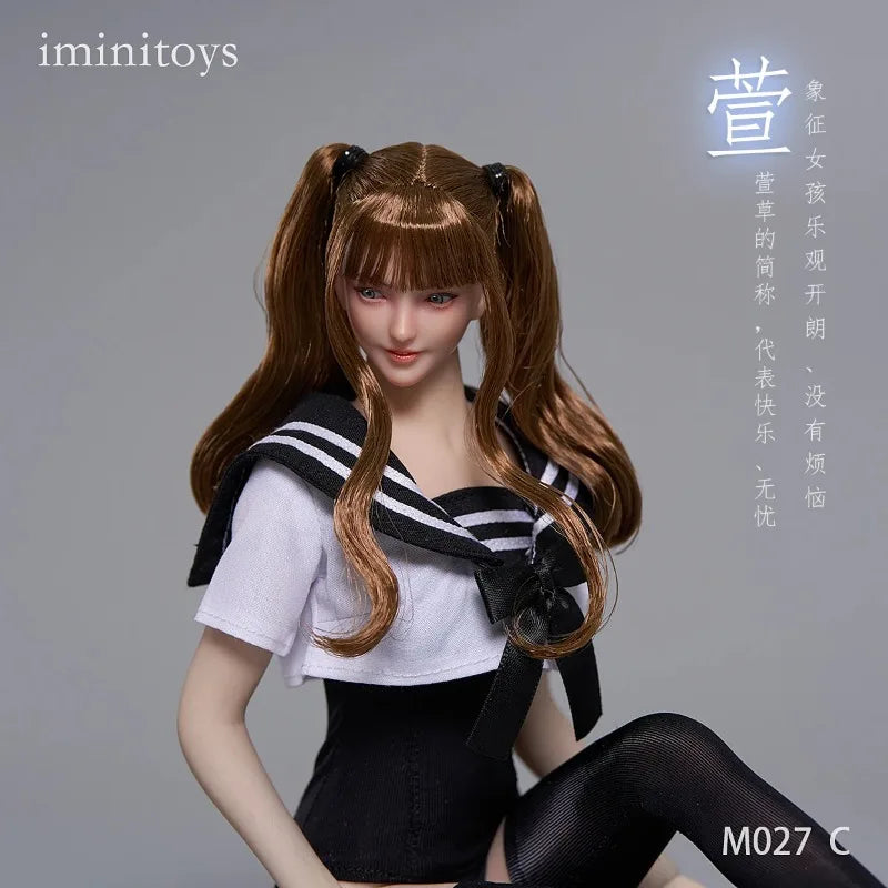 Presale Iminitoys M027 1/6 Beautiful Girl Xuan Head Sculpt Movable Eyes for 12-inch Female Soldier Action Figure Body