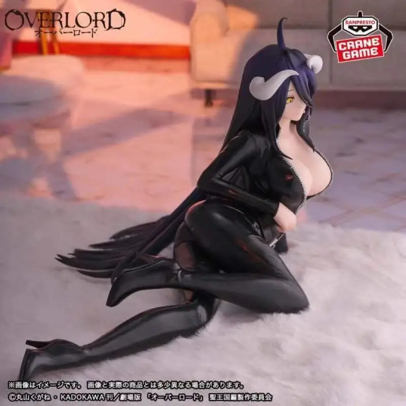 Bandai Original Banpresto Relax Time Overlord 18Cm Albedo Lying Down Action Figures Anime Figura Cartoon Dolls Toys Juguete Gift