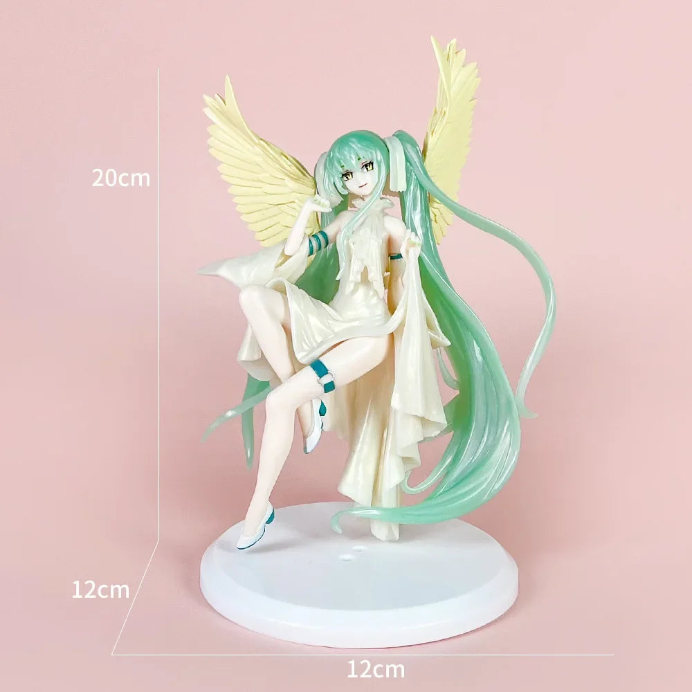 New Hatsune Miku Anime Figure Light and Dark Beautiful Angel Girl Action Figure PVC Collectible Doll Ornaments Toys Gifts
