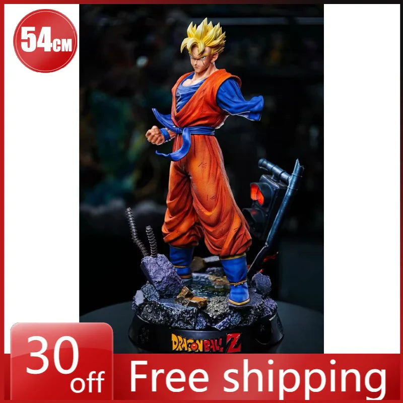 54cm Dragon Ball Figur Son Goku Future Kann Licht emittieren Anime Sammlermodell Harz Desktop Dekorationen Weihnachtsgeschenke Kinderspielzeug