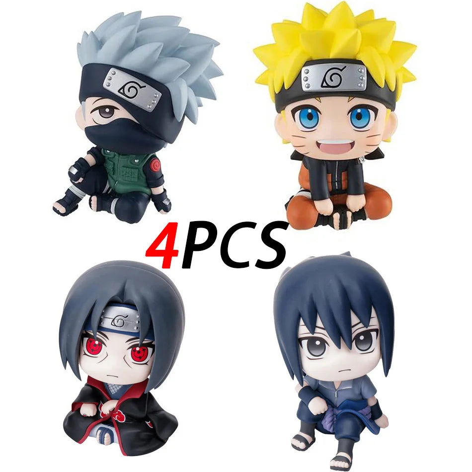 Popular Naruto Anime Figures Kakashi Action Figures Q Version Models Cute Sasuke Itachi Figures Car Decoration Accessories Toys