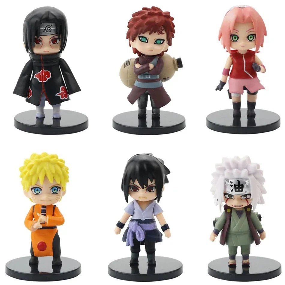 12pcs/Set Anime Q Version Naruto Shippuden Hinata Sasuke Itachi Kakashi Gaara Figure PVC Figures Toys Dolls Kid Christmas Gifts
