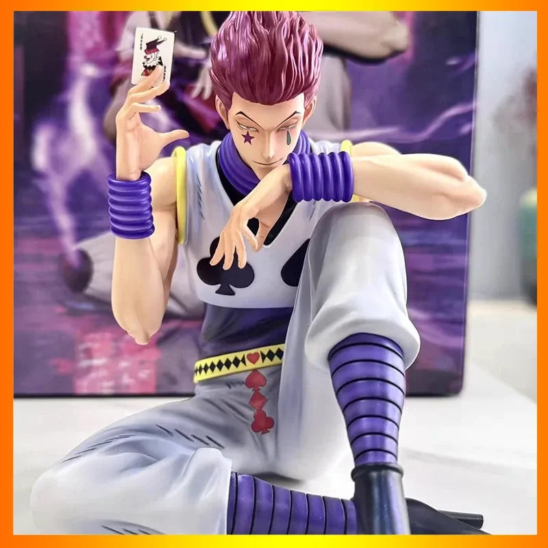 Hunter×Hunter Anime Hisoka Action Figure Pvc Sitting Statue Doll Desk Decoration Collectible Toy In Stock Genuine
