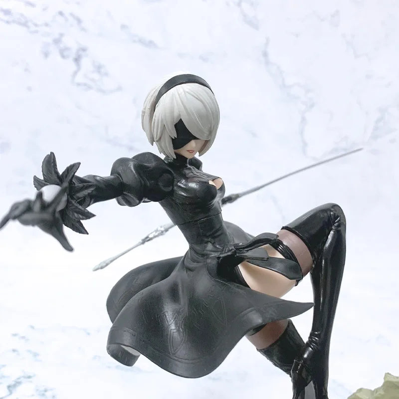 24cm Nier: Automata 2b Combat Posture Collectible Pvc Figure Mechanical Lifeform Statue Desktop Decoration For Gamer Anime Model