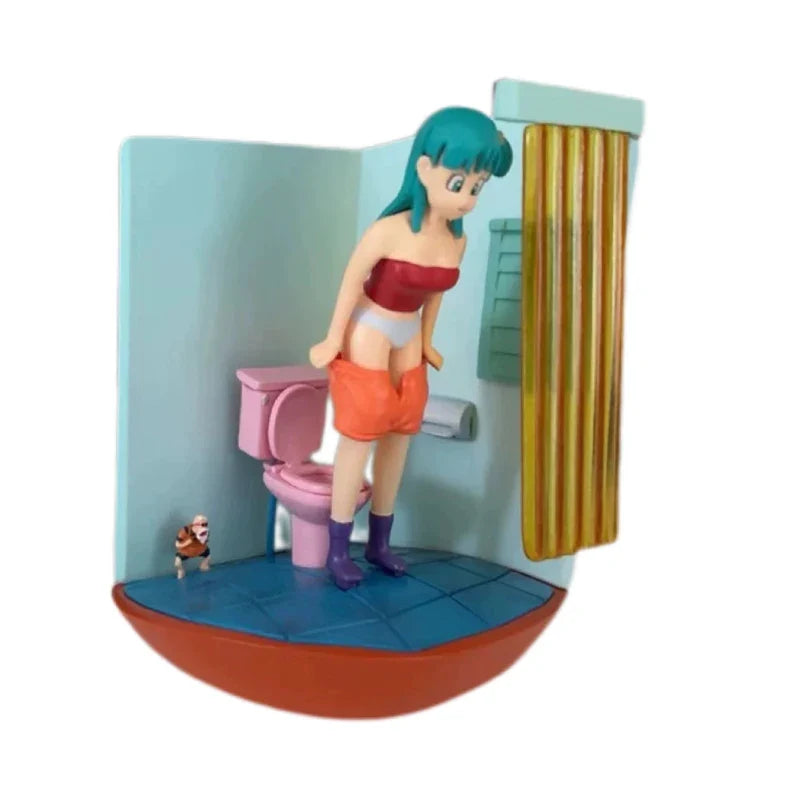 Dragon Ball Anime Figure Bulma Action Figures Master Roshi Toilet Peep Statue PVC Model Doll Collection Decor Toy Birthday Gifts