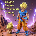 Interchangeable head 27cm Dragon Ball Z Figure Goku Anime Figures First Super Saiyan  Gokou PVC Model Toys Doll  Gifts