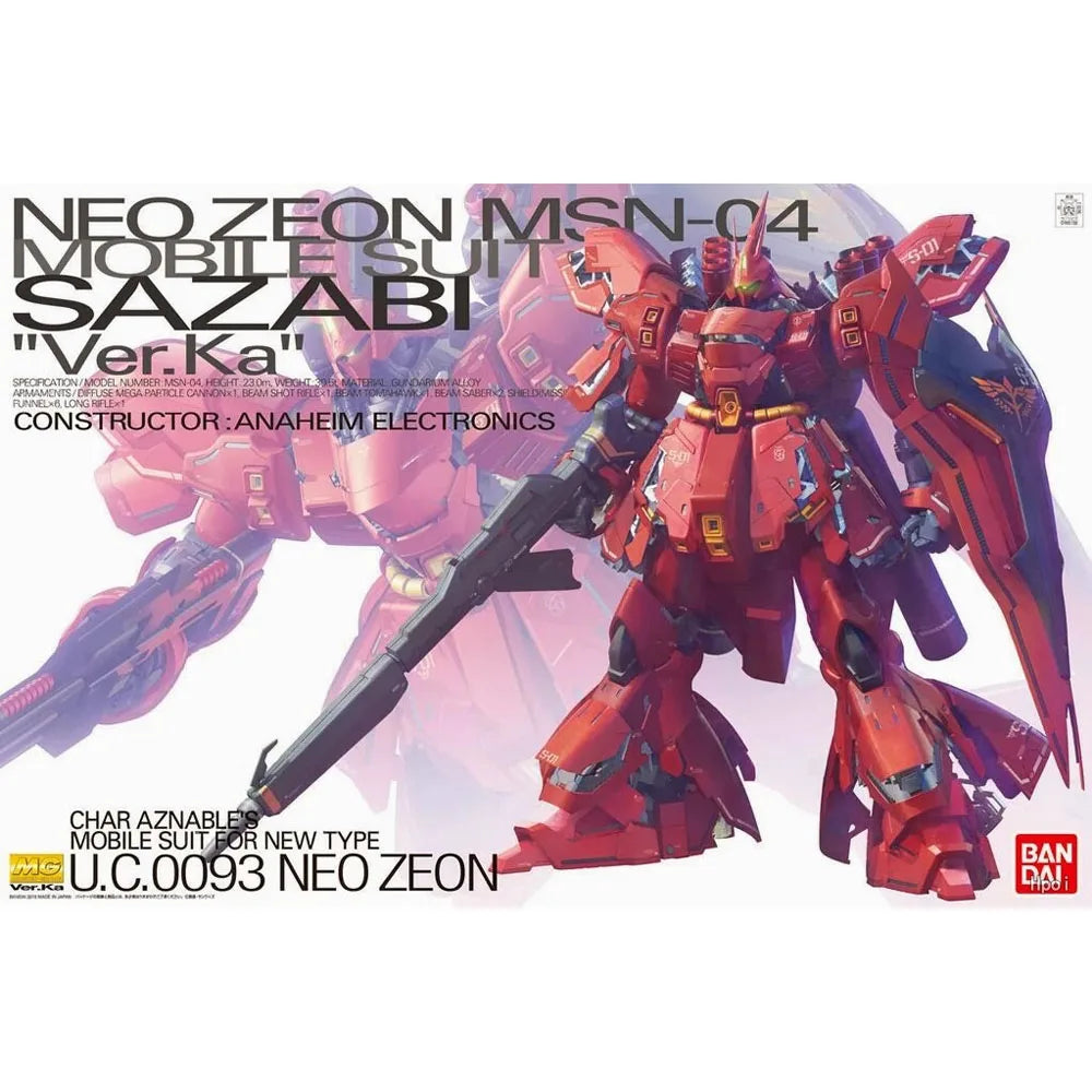 Bandai Genuine MG 1/100 Mobile Suit Gundam: Char's Counterattack MSN-04 Sazabi Ver.Ka Collectible Assembly Model