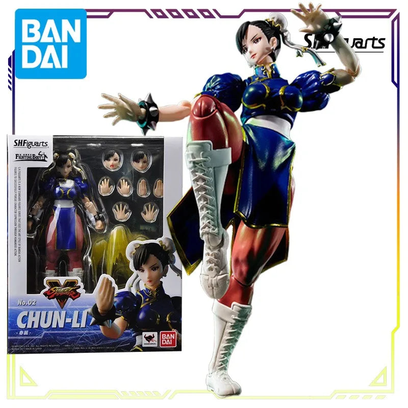 BANDAI Original S.H.Figuarts Street Fighter Series Chunli/Baroque  Anime Action Figure Model Toys Movable Model Gifts for Boys