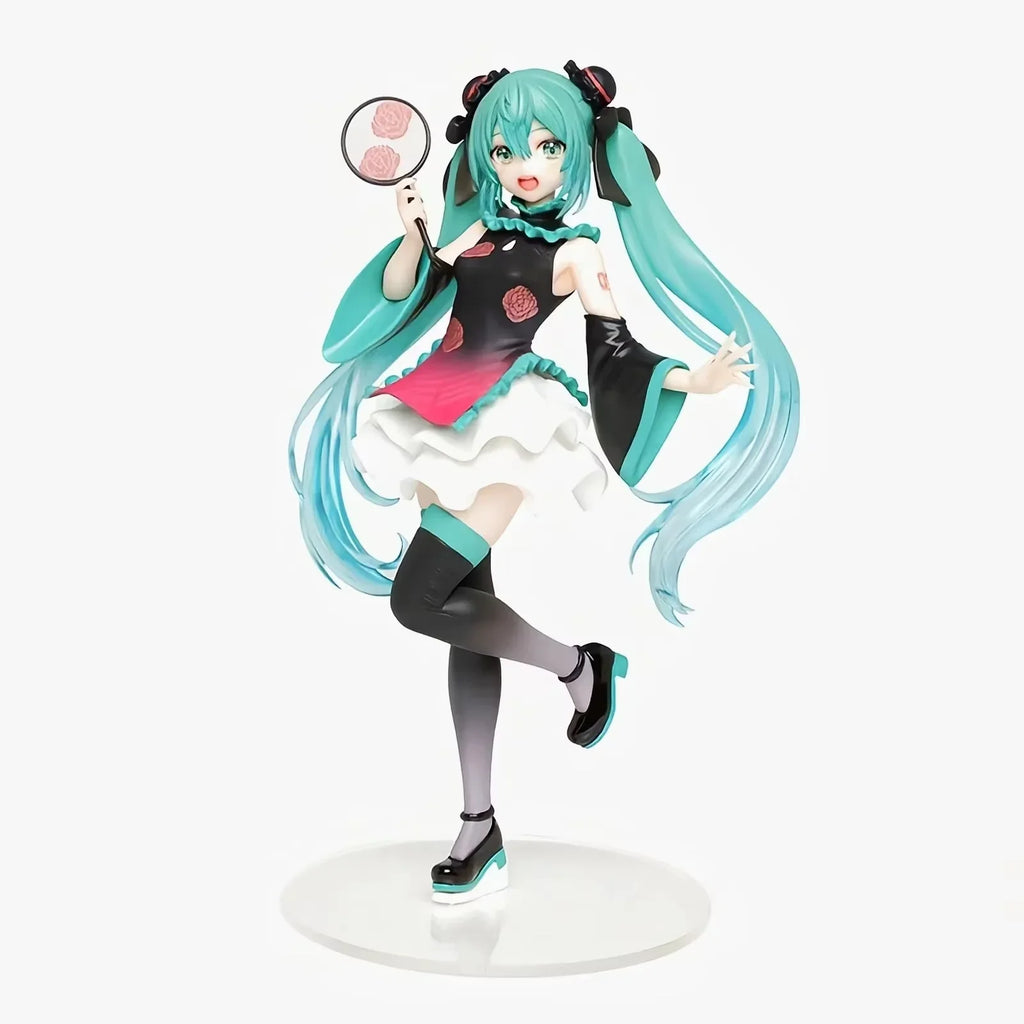 Hatsune Miku Chinoiserie Chi-Pao Jingpin Fan Garage Kit Collectible Action Figure Handmade Ornament for Figurine Collectors