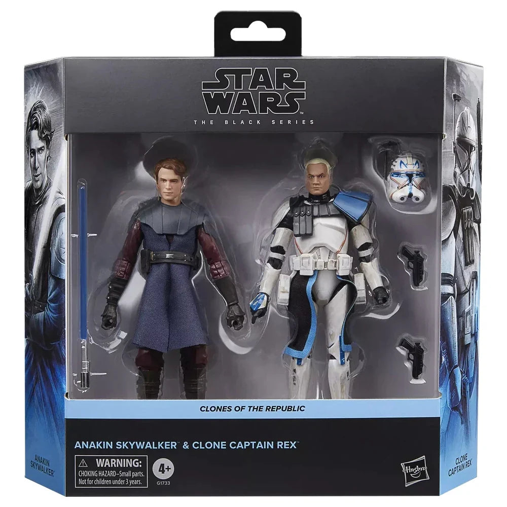 [In-Stock] Hasbro Star Wars The Black Series Anakin Skywalker & Clone Captain Rex 2-Pack 15cm Action Anime Figure Model Toys