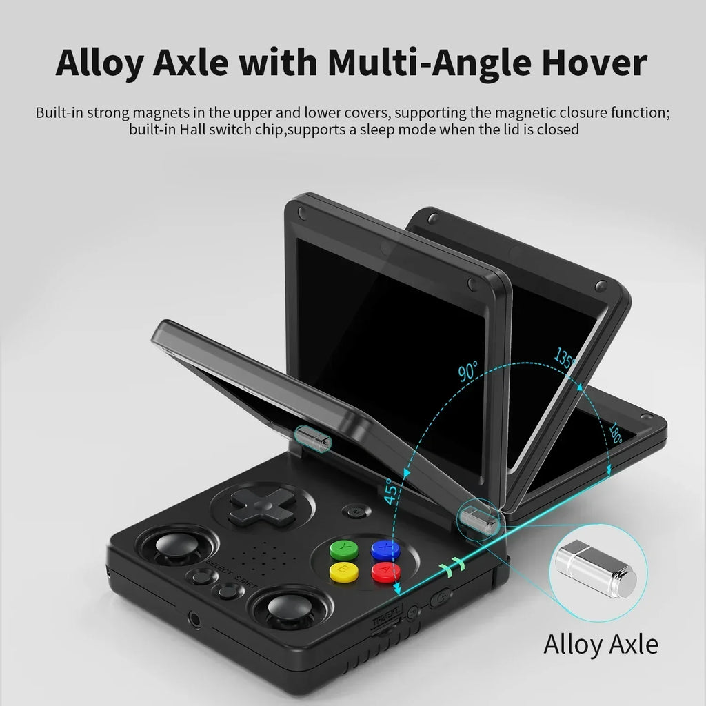 ANBERNIC RG34XXSP Flip Handheld Console 3.4'' IPS Screen Linux 64-bit 64G 5000+ Games Supports 5G WIFI HD-MI TV Output Streaming