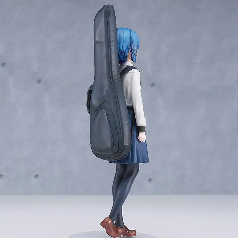 Lonely rock figure guitar, blue-haired beautiful girl two-dimensional animation statue model peripheral ornaments