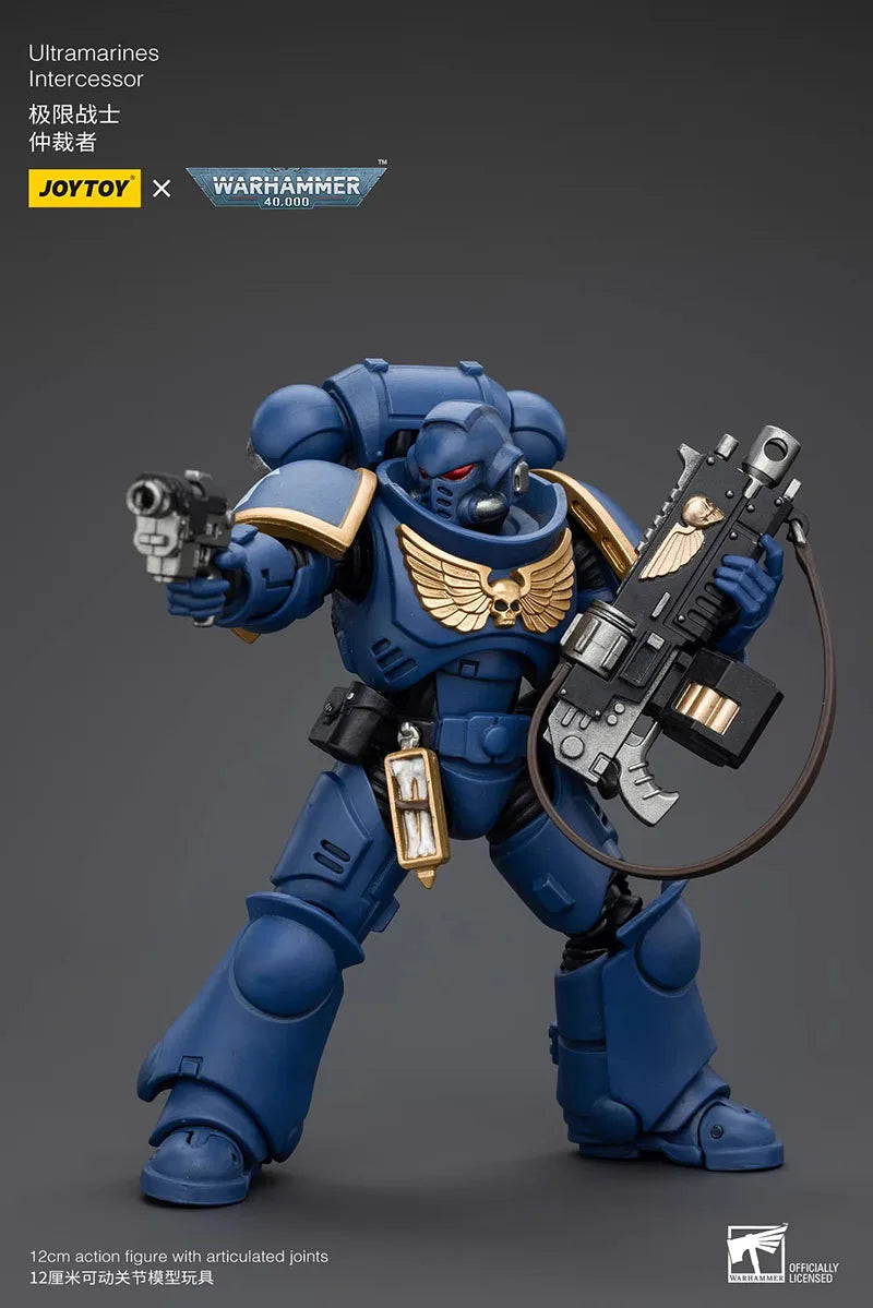 JOYTOY Warhammer 40K 1/18 Ultramarines Intercessors Action Figure 12cm Soldier Figurine Model Toy for Fans Collection