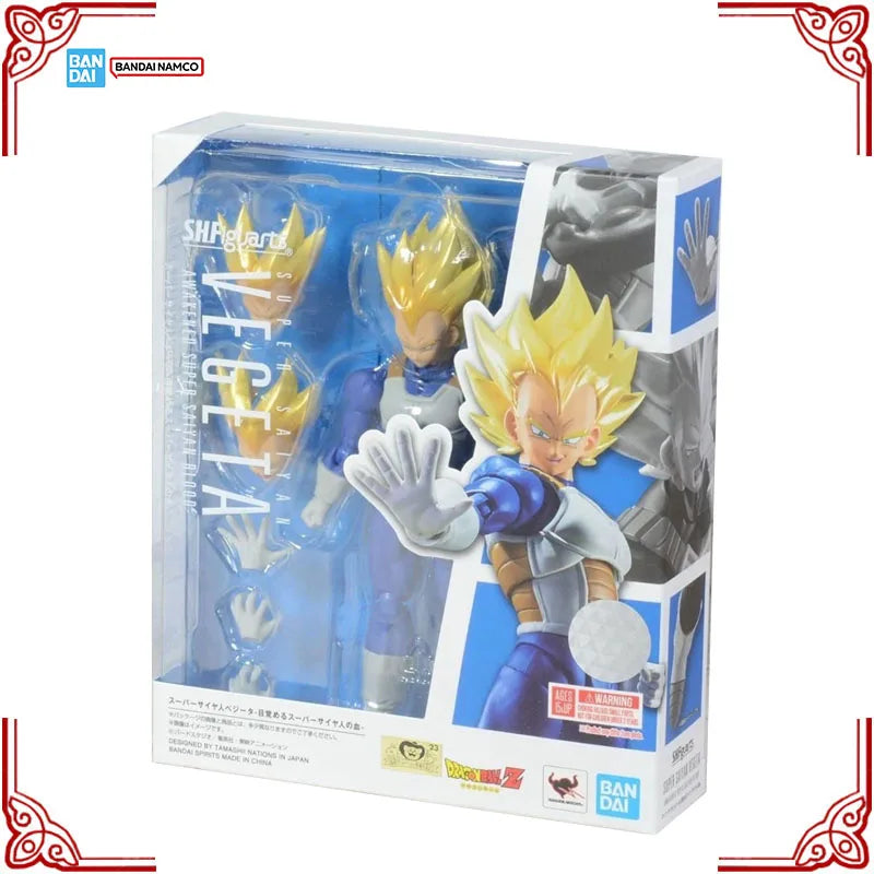 Auf Lager Original Bandai Dragon Ball Z Modellbausatz SHF Vegeta Erwacht Super Saiyajin Blut Anime Actionfigur Sammlung Modell Spielzeug