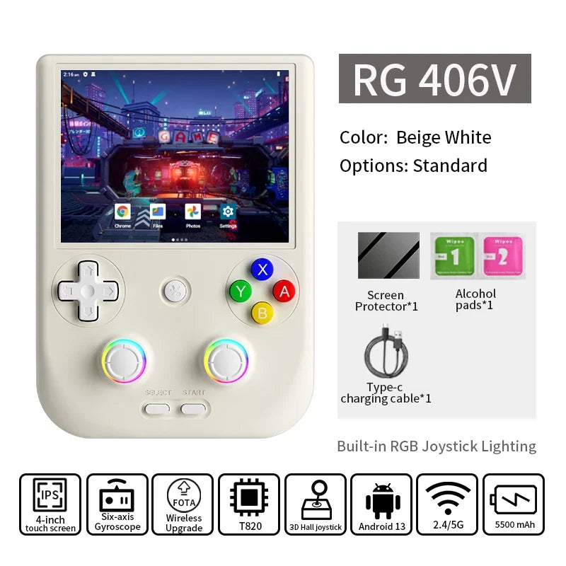 Anbernic RG 406V Retro Handheld Games Console 4" IPS Multi-touch Screen Android 5500mAh RG406V Video Gaming Player FOTA Update