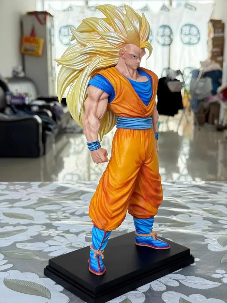 34cm Jt Statue Dragon Ball Son Goku Figurine Ssj3 Goku Figurine Super Saiyan 3 Goku Figures Decor Anime Figure Gk Statue Model