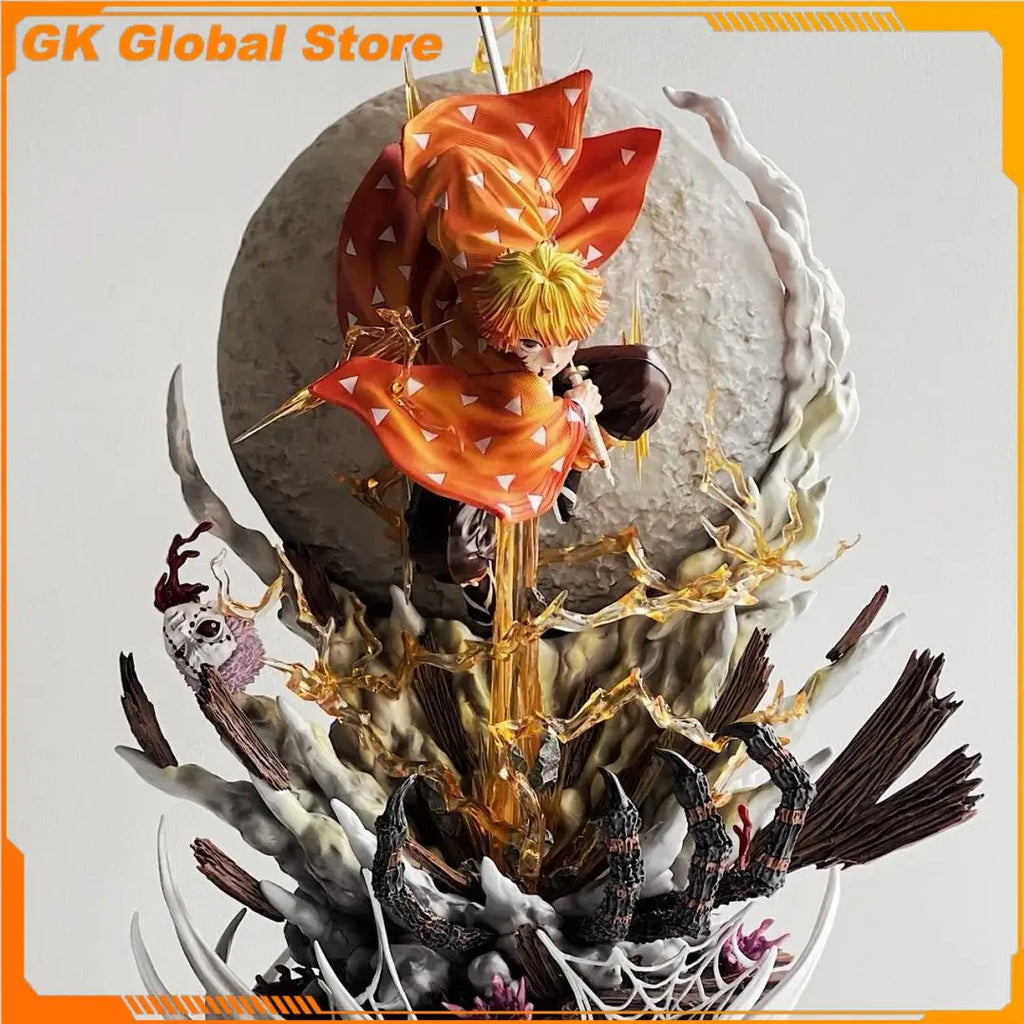 51cm Demon Slayer Anime Figure Rengoku Kyoujurou Agatsuma Zenitsu Peripheral Model Statue Desktop Decoration Ornaments Gifts Toy