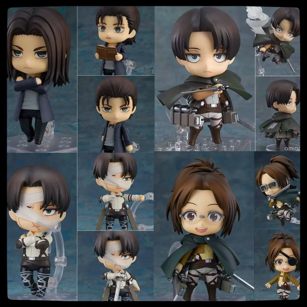 Attack on Titan 365 Mikasa Ackerman Captain Levi Q version clay boxed figure ornament animation doll toy movable figure