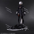 PLAY ARTS Original 1/6  Nier White Hair Movable Girl Action Figure 2B Sister Mini Long Sword Weapon Decor 12" Female Soldier