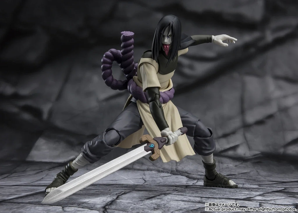 In Stock Bandai SHF Naruto OROCHIMARU Model Kit Anime Action Fighter Finished Model Original Box Toy Gift for kid
