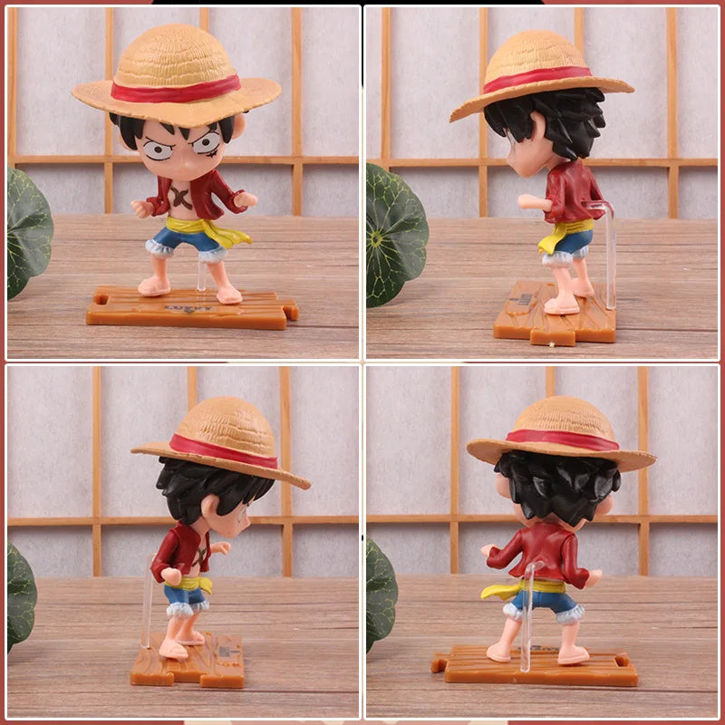 Hot Anime Figure One Piece Monkey D Luffy Roronoa Zoro Kawaii Toys Q Figural Nendoroid Car Decoration PVC Model Gift