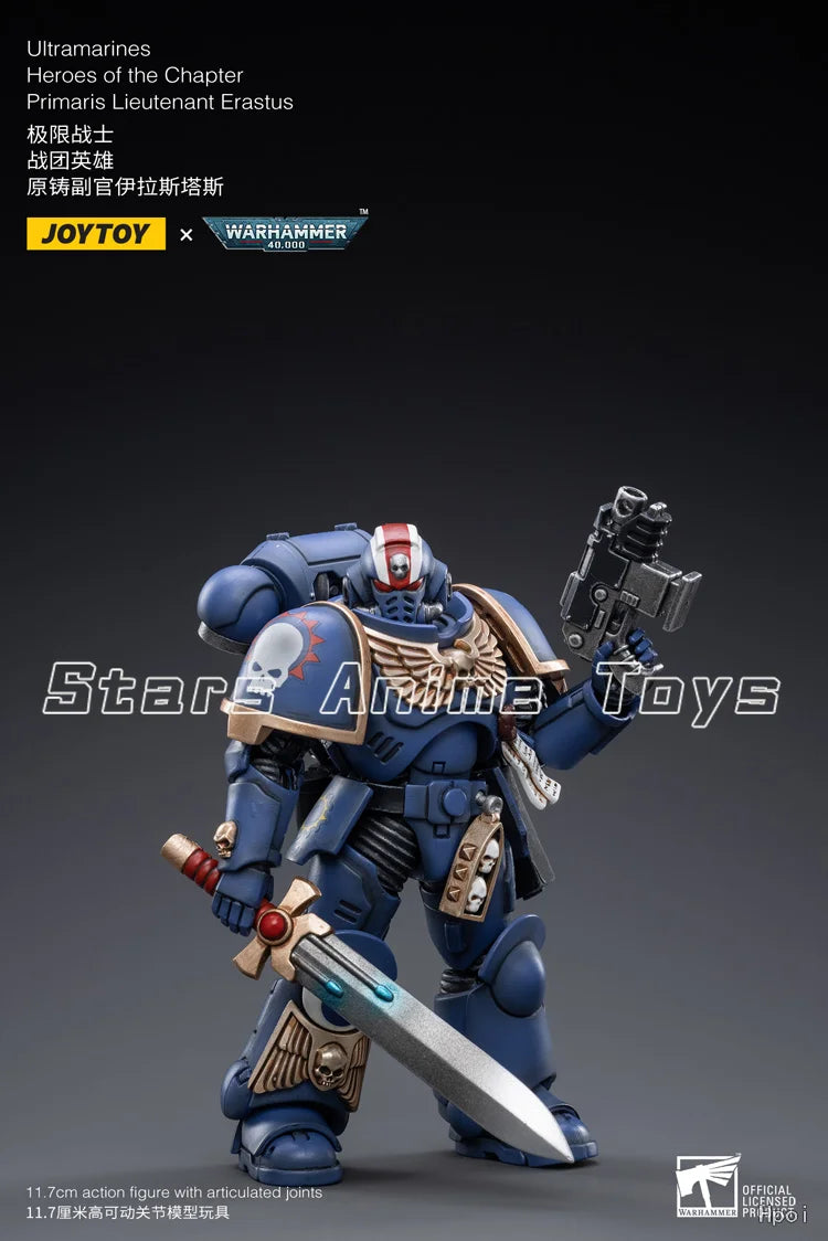 JOYTOY 1/18 Action Figure Warhammer 40k Ultramarines Heroes of The Chapter Primaris Lieutenant Erastus Model Collection Toys