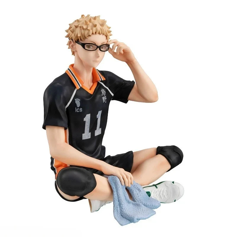 Haikyuu!! MegaHouse Tsukishima Kei 100% Original genuine 110mm PVC Action Anime Figure Model Toys Figure Collection Doll Gift