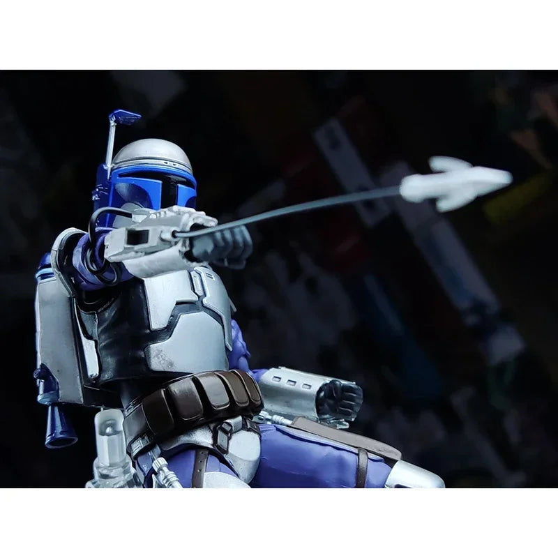 In stock Bandai SHF Jango Fett Action Figure Star Wars Anime Model Toys for Boys Gifts Original Box