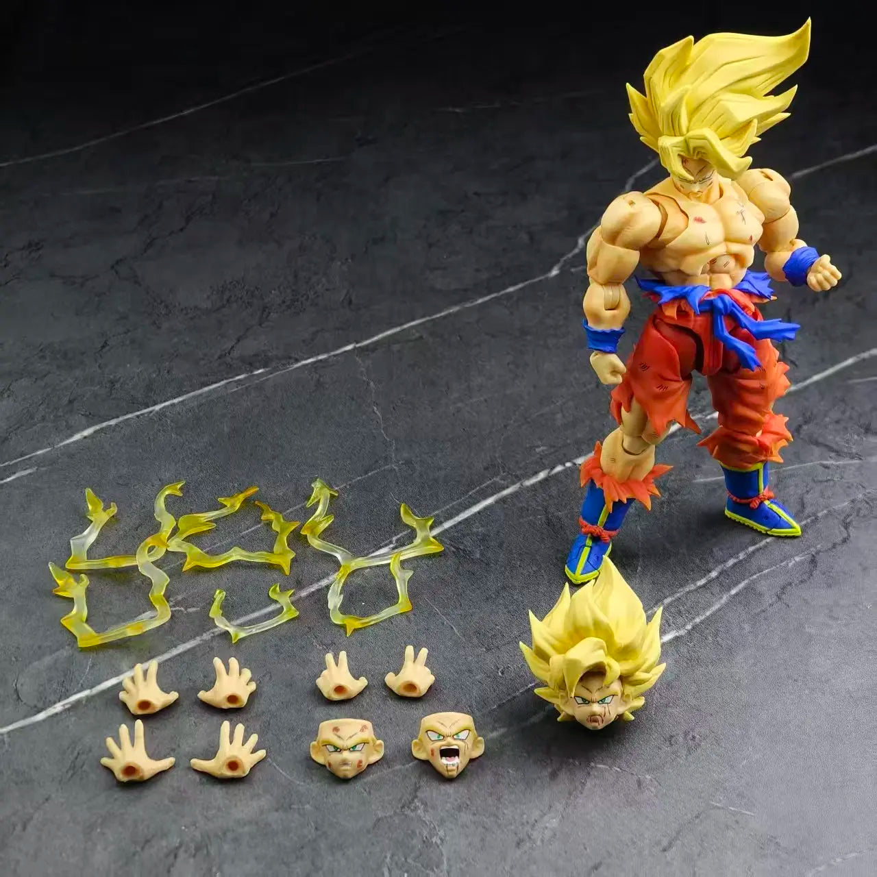 In Stock N&T Dragon Ball Shf Super Saiyan Son Goku Anime Action Figure Battle Damaged 3.0 Body Weekly Color Movable Toys Gift