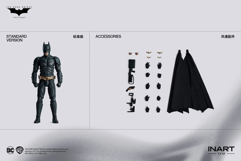 NEW INART Studio New Batman DC The Dark Knight Trilogy Action Figure 1/12 Bat Man Statue Model Customized Kid Toy Gifts
